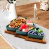 Set di stoviglie 1 set di vassoio per snack in ceramica per albero di Natale, caramelle, fornitura multifunzione di frutta secca