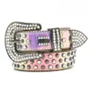 Mens designer belts bb belt rhinestone belts for women designer shiny diamond waistbands luxury beaded skull snakeskin handmade pe267j
