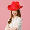 Basker semester cowboy hatt nit överraskning gåva för tjej pojkar cowgirl carnivals musikfestival