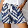 Damesshorts Dames Trekkoord Tie-Dye Strandzakken Elastische taille Mini korte broek Mujer Lente Zomer Casual Los Comfy Cortos