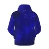 Sweats à capuche pour hommes Galaxy Stars Casual Blue Sky Print Moderne Velours Chaud Chemise à capuche Automne Manches longues Lâche Sweat à capuche surdimensionné Idée cadeau