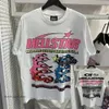 Hellstar T-shirt Mens e Womens Designer Manga Curta Marca de Moda Tee High Street Carta Impressão Hip Hop Camisetas 454
