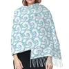 Foulards abstrait thème vague de mer hiver écharpe châles envelopper femmes hommes chaud Bufanda gland