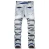 Mannen Jeans Letter Star AM kleine vlek Mannen Borduren Patchwork Ripped Sexy Romantische Wilde Motorbroek Heren AM3459-00 maat 29-38