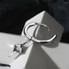 Brincos de argola moda estrela fivela de orelha para homens estilo legal versão de quatro pontas personalizado 925 prata esterlina brinco kofsac