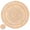 Table Mats Straw Insulation Placemat Cutlery Handwoven Oval Round Tablecloth Japanese-style Placemats Braided Dried Corn Husks Cushion