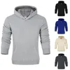 Felpe con cappuccio da uomo Pullover da uomo Felpe a maniche lunghe in pile Maglione Activewear Top sportivi Allentato Casual coreano Solido con cappuccio