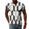 T-shirts pour hommes Mode d'été T-shirt à motif rayé 3D Personnalité décontractée Cool Imprimer Manches courtes Jeune Style simple Haut à col rond 6XL