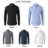 Chemises habillées pour hommes Chemise à revers de couleur unie décontractée pour hommes Boutonné à manches longues Blouse Baggy Tops Parfait pour un usage quotidien ou en vacances