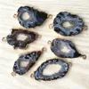 Natürliche schwarze Achate Scheiben Anhänger Anschlüsse Unregelmäßige Rohagate Druzy natürliche Steine Anhänger für DIY -Schmuck Making 5pcs G092185H