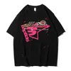 Дизайнерская модная одежда Футболки в стиле хип-хоп Young Thug Star Same Sp5der 555555 Розовая футболка Eagle Футболка с коротким рукавом 6V00