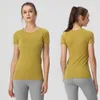 ll-88 camisetas de diseñador chaleco de yoga camisas de yoga ropa deportiva chaleco de yoga ropa de gimnasia top de malla manga corta yoga ajustado transpirable pantalones cortos casuales al aire libre chaleco de punto 19 colores