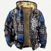 Heren Hoodies Rits Winter Fleece Parka's Etnische Tribal Grafische jas Sweatshirts Bovenkleding Dagelijks Capuchon Overjas met rits