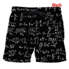 Herenshorts Heren Grote Grote maten Casual Mode 3D-printen Wiskundige wiskundeformule