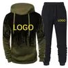 Herrspårar Design Logo Men Tracksuit anpassade manliga jogging tröja byxor 2 stycken set sportkläder höst pullover huva tröjor