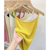 Women's Tanks Neck Small Camisole Spring And Summer Wear Sleeveless Cropped Bandeau Top Knitted Undershirt Tank