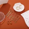 Boucles d'oreilles pendantes pour femmes, chaîne de câble en acier inoxydable, Bracelet plaqué or, breloques à la mode, accessoires, cadeaux de vacances