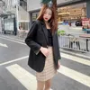 Women's Suits Over Clothing Colorblock Black Female Coats And Jackets Jacket Dress Blazers Loose Outerwear Long Winter Trend 2023 Sale