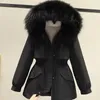Casacos de trincheira femininos 2023 inverno quente moda versátil casaco de algodão com capuz para comprimento médio para baixo chique engrossado jaqueta solta M-3xlsize