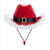 Berets Christmas Cowboy Hat Santa Claus Light Up LED Light Light