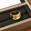 Franse minimalistische high-end metaal verkoperd 18k gouden dubbellaagse ring voor damesmode lichte luxe charme sieraden