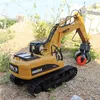 Huina 1571 24G RC Alloy Ball Grabber Engineering Truck RTR 680Degree RotationMovable Stick Boom ClawLED Light Car 1 14 231229