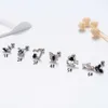 Punk Style Helix Screw Heart Barbellörhängen Studs Surgiska örhängen Rostfritt stål Double Ear Studs Black Zircon Butterfly Gothic Piercing Body Jewelry Bijoux