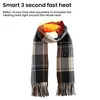 Halsdukar klassisk vintage rutig elektrisk uppvärmning halsduk USB laddning 3 växlar temperaturkontroll imitation kashmir vinter varm