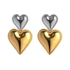 Brincos pendurados estilo retrô ouro/prata cor coração pingente para mulheres cores sortidas joias presente