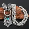 Anhänger Halsketten Wolf Halskette Männer Schmuck Nordische Wikinger Edelstahl Kette186H