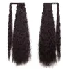 Synthetische maïs golvend lang 34 inch paardenstaart stuk wrap op clip extensions ombre bruin paardenstaart blond nep haar274I