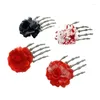 Hair Clips Halloween Flower Clip For Women Large Skeleton Hand Pin Female Gothics Side Day Of Death Headdress