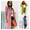 Women's Sweaters Autumn And Winter Loose Long Sheep Fleece Pocket Hooded Knitted Cardigan Coat Sweater For Women