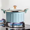 8L Enamel Micro Pressure Pot Korean Vacuum Non stick Soup Stick Stewing Boiling Double Ear 231229