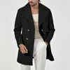 Herren-Trenchmäntel, Vintage-Stil, mittlere Länge, lässig, für Herren, Frühling und Herbst, elegante Gentleman-Jacke, Retro-Anzugskragen, einfarbige Kleidung für Männer