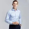 Chemises habillées pour hommes Chemise boutonnée Chemise à manches longues anti-rides à l'ammoniac liquide pour hommes Blanc Business Slim Fit