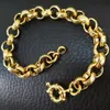 Link Chain Gold Filled Belcher Bolt Ring Link Mens Womens Solid Armband Jewllery i 18-24 cm Längd285m