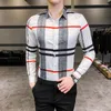 Camisas de vestir para hombres 26 estilos Tallas grandes 6XL-M Marca Moda Vintage Estampado a cuadros Manga larga Camisa ajustada Camisa formal Fiesta social Esmoquin