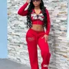 TrackSuits Womens Tracksuits قطعتان مجموعة مصممة 2023 جديدة بطباعة شارع غير رسمية من أفضل صديق لألوان متعددة