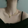 Collares colgantes AOMU Moda Vintage Metal Lock Pin Cadena Hueco Collar Clavícula Gargantilla Para Mujeres Personalidad Jewel260g