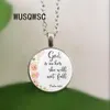 Psalms 46 5 Bible verses God is within her She will not fall Nursery verse necklace Fashion jewelry Religion Christian pendant270u