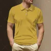 Polo's voor heren Effen kleur Gestreept poloshirt 3D-print Mannelijke korte mouw Tee Revers Knop Mode Sweatshirt Zomer Man Big Size Top