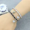 Link Bracelets Couple Style Leather Rope Bracelet Set Magnetic Heart Pendant Brace Lace Fashionable And Versatile Trendy Hand Jewelry