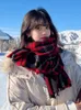 冬のニットカシミアヴィンテージスカーフレディースレディース格子縞のスカーブパシュミナミュージャー女性ファウルドブファンダブランケットラップショールエチャルペ231229