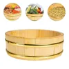 Dinnerware Sets Sushi Bucket Electric Cooker Serving Container Round For Restaurant Sashimi Wooden