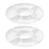 Dinnerware Sets 2 Pcs Fruit Plate Divider Christmas Serving Tray Party Trays For Platter Cutlery Melamine Snack Veggie