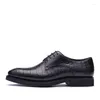 Scarpe eleganti Cwv Business Banquet Pelle di coccodrillo Suola derby maschile per