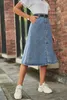 Sukienka robocza swobodny średniej długości kobieta 2023 Lato Nowy wszechstronny, szczupłowy dżinsowy dżinsowy spódnica streetwear