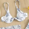 Traje de baño para mujer Mujeres Color 3pack Impreso Bikini Traje de baño con cubierta Split Push Tres piezas Bikinis Ropa de playa