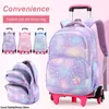 Crianças mochila escolar com rodas mochila escolar primária destacável mochila feminina trolley sacos para meninas crianças bagpack 231229